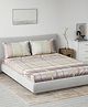 DDecor Pink Beige Printed 144 TC Queen Bedsheet with 2 Pillow Covers