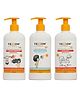 Yellow Naturals Daily Hair + Curly Hair Shampoo with Hydrating Body Wash Combo for Kids - Pack of 3