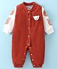 Kookie Kids Full Sleeves Winter Wear Romper with Teddy Bear Print & Applique - Brown