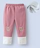 Kookie Kids Full Length Lounge Pants Bear Embroidered  - Pink