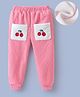 Kookie Kids Full Length Lounge Pant with Cherry Embroidery & Pockets Detailing - Pink