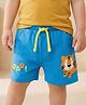 Babyoye 100% Cotton Knit Shorts with Animal & Text Print - Blue