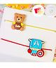 Little Tresses Combo of  Captain America and Teddy Rakhi with Roli, Chaawal, Card in a Box  - Blue, Brown