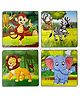 BitFeex Wooden Wild animals Puzzle for kids 9 Pieces Puzzles Educational Toys and Games- Set of 4 Puzzles