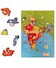 BitFeex Wooden India Map Jigsaw Puzzle Wooden Pegged Puzzle, Learning & Educational Toys- 17 Pieces