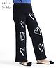 Arias Denim Woven Full Length Stretchable Jeggings With Foil Hearts Print - Black