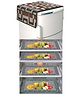 Dakshya Industries Fridge Top Cover and Fridge Mat Combo Set of 5