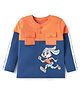 Babyhug Cotton Knit Full Sleeves Cut & Sew Design T-Shirt with Bunny Graphics - Navy Blue & Orange