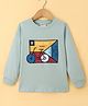 Lazy Bones Sinker Knit Full Sleeves T-Shirt with Bicycle & Text Print - Grey