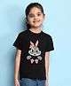 NUSYL Cotton Half Sleeves Rabbit Printed Tee - Black
