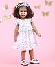 Polka Tots Sleeveless Frill Detailed Trees Printed Dress - Multi Colour