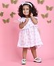 Polka Tots Sleeveless Frill Detailed Flamingo Printed Dress - Multi Colour
