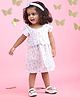 Polka Tots Sleeveless Frill Detailed Floral Printed Dress - Multi Colour