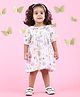 Polka Tots Half Sleeves Animals Printed Dress - Multi Colour