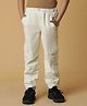 Tales & Stories Regular Fit Solid Cotton Joggers - Cream