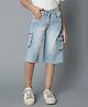 Tales & Stories Denim Solid  Regular Fit Capri - Blue