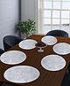 FABINALIV Set of 6 Silver Floral PVC Table Mats (38X38 cm)