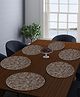 FABINALIV Set of 6 Brown Floral Embellished Plastic Table Mats (38X38 cm)