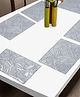 FABINALIV Set of 6 Silver Floral Textured PVC Table Mats (45X30 cm)