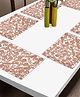FABINALIV Set of 6 Copper Floral Embellished Plastic Table Mats (45X30 cm)