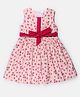 SpyBy Cotton Sleeveless Strawberry Printed Dress - Pink