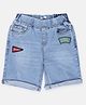 SpyBy Explore Text  Patch Detailed Shorts - Blue