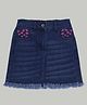 SpyBy Denim Floral Embroided Skirt - Blue
