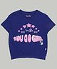 SpyBy Half Sleeves You Go Girl Text Printed Top - Navy