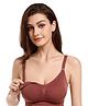 Fabme Sleeveless  Solid Padded Non Wired Maternity Bra - Maroon