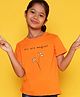 NUSYL Cotton Half Sleeves You Are Magical Text Printed Tee -  Orange