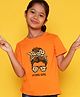 NUSYL Cotton Half Sleeves Cool Cotton Text Printed Tee -  Orange