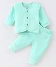 Mom's pet Cotton Full Sleeves Solid Coordinating Thermal Set - Blue