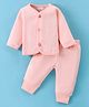 Mom's pet Cotton Full Sleeves Solid Coordinating Thermal Set - Peach
