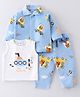 Mom's pet Full Sleeves Submarine & Animals Printed Coordinating Tee With Pant & Jacket - Blue