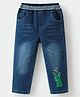 Kookie Kids  Denim Full Length Jeans with Crocodile Print - Navy  Blue