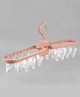 Rectangular Shaped Hanger With 16 Clips - Peach