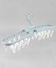 Rectangular Shaped Hanger With 16 Clips - Blue