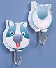 Self adhesive Hook Cat Face Shape Pack Of 2 - Blue 