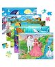Fiddlys 54 Pcs Wood Jigsaw Puzzles for Kids & Children  Animal World and Sea World (Pack of 4)