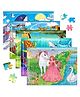 Fiddlys 54 Pcs Wood Jigsaw Puzzles for Kids & Children Animal World and Sea World (Pack of 5)