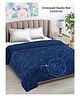 FABINALIV Navy Blue Floral Mild Winter 500 GSM Embossed Woollen Double Bed Comforter