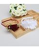 Tia Hair Accessories Set Of 2 Rose & Flower Detailed Hair Bands - Maroon Gold & White