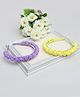 Tia Hair Accessories Set Of 2 Flower Embellished Hair Bands - Yellow & Lavender