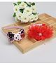 Tia Hair Accessories Set Of 2 Sequins Bow & Floral Detailed  Hair Bands - Red & Baby Pink