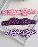 Tia Hair Accessories Set Of 3 Hearts Bow Detailed Headbands - Baby Pink Dark Blue & Lavender