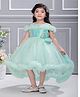 Ministitch Net Off Shoulder Sequin Embellished Bodice High Low Party Dress - Blue