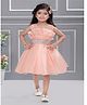 Ministitch Organza Sleeveless Box Pleated Party Dress - Peach
