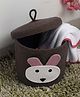 FABINALIV Brown Cartoon Design Cotton Multi Purpose Organiser with Lid