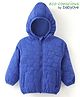 Babyoye Woven Full Sleeves Padded Hooded Solid Colour Jacket - Blue