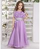 Ministitch Organza Sleeveless Pleated Bodice With Stone Embellished Gown - Lilac